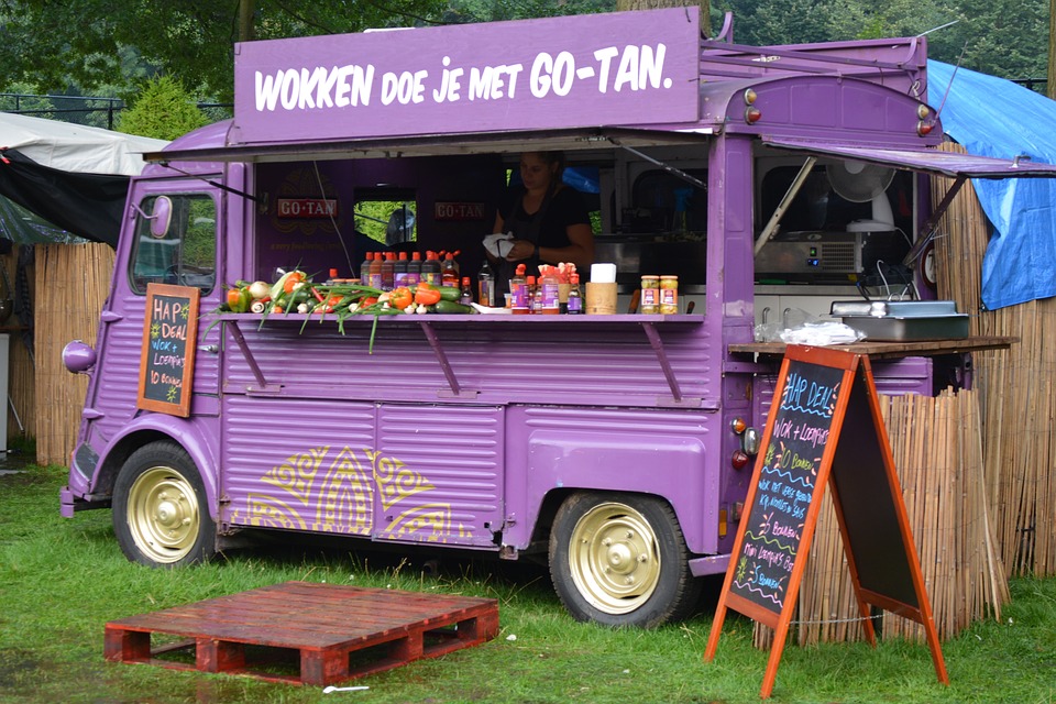 Paarse food truck